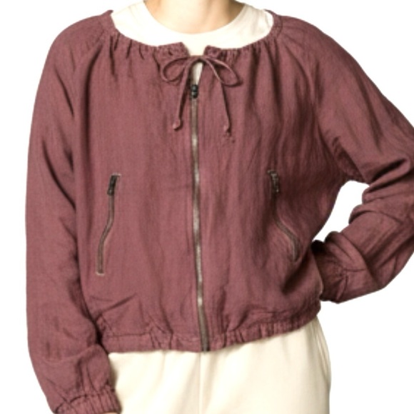 Lucky Brand lightweight Jacket Women’s M Terracotta Linen Blend Full Zip Boho - Picture 10 of 10